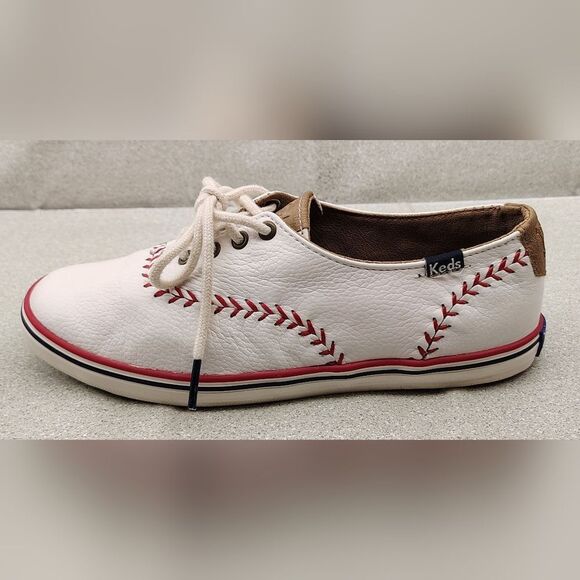 Keds Leather Champion MLB  Pennant Baseball Sneakers Shoes Sz 5 Vintage - Picture 4 of 16